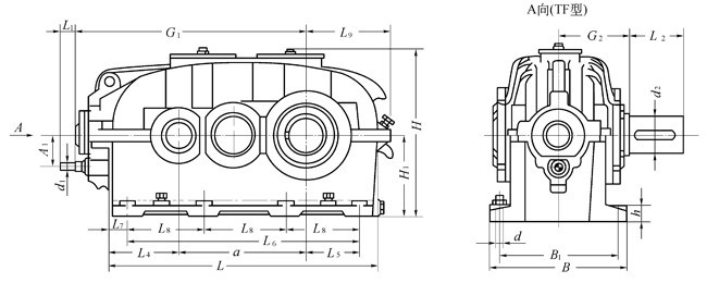 TF、TFK圆锥、圆柱齿轮减速机 TF、TFK圆锥、圆柱齿轮减速机